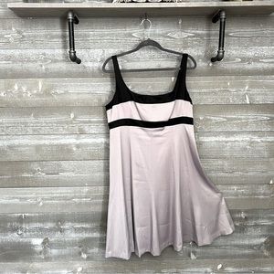 Jones Wear Dress | Steel Gray & Black Full Hem Colorblock Sissy Cocktail Size 16